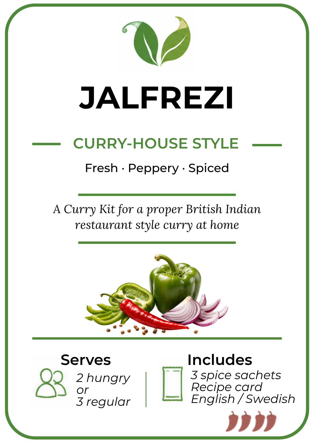 Etikett för Curry Club Jalfrezi-currykit
