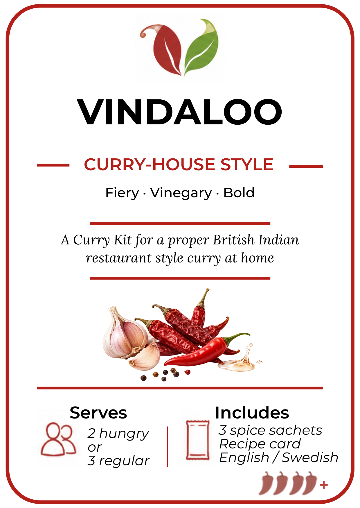 Etikett för Curry Club Vindaloo-currykit